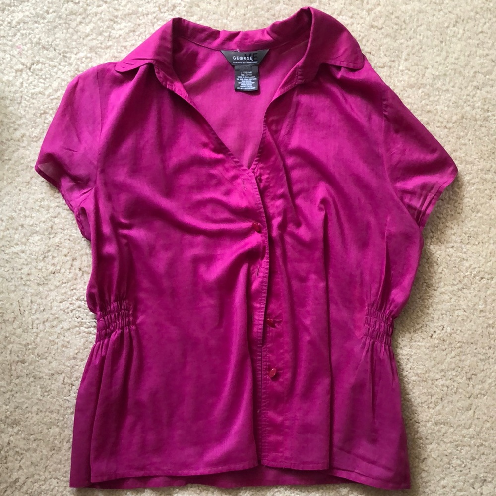 Pink button down shirt size L